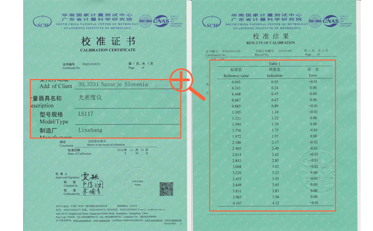 光密度儀檢測證書